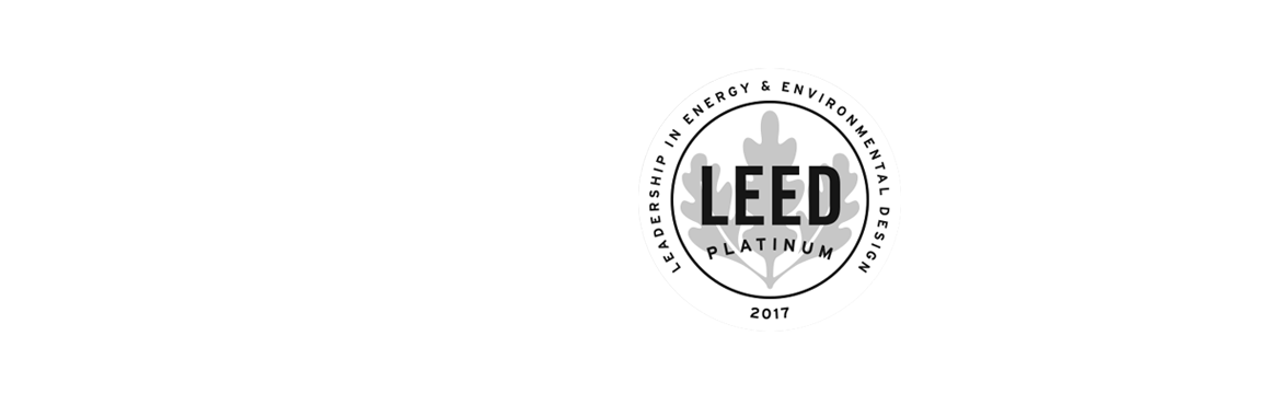 IACC Certified Venue Logo, LEED Platinum Logo, LA 2028 Olympic Logo